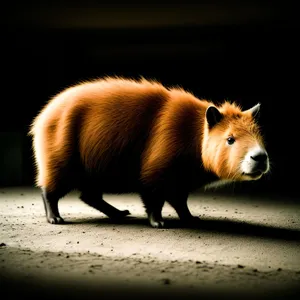 Cute Brown Furry Pig with Snout