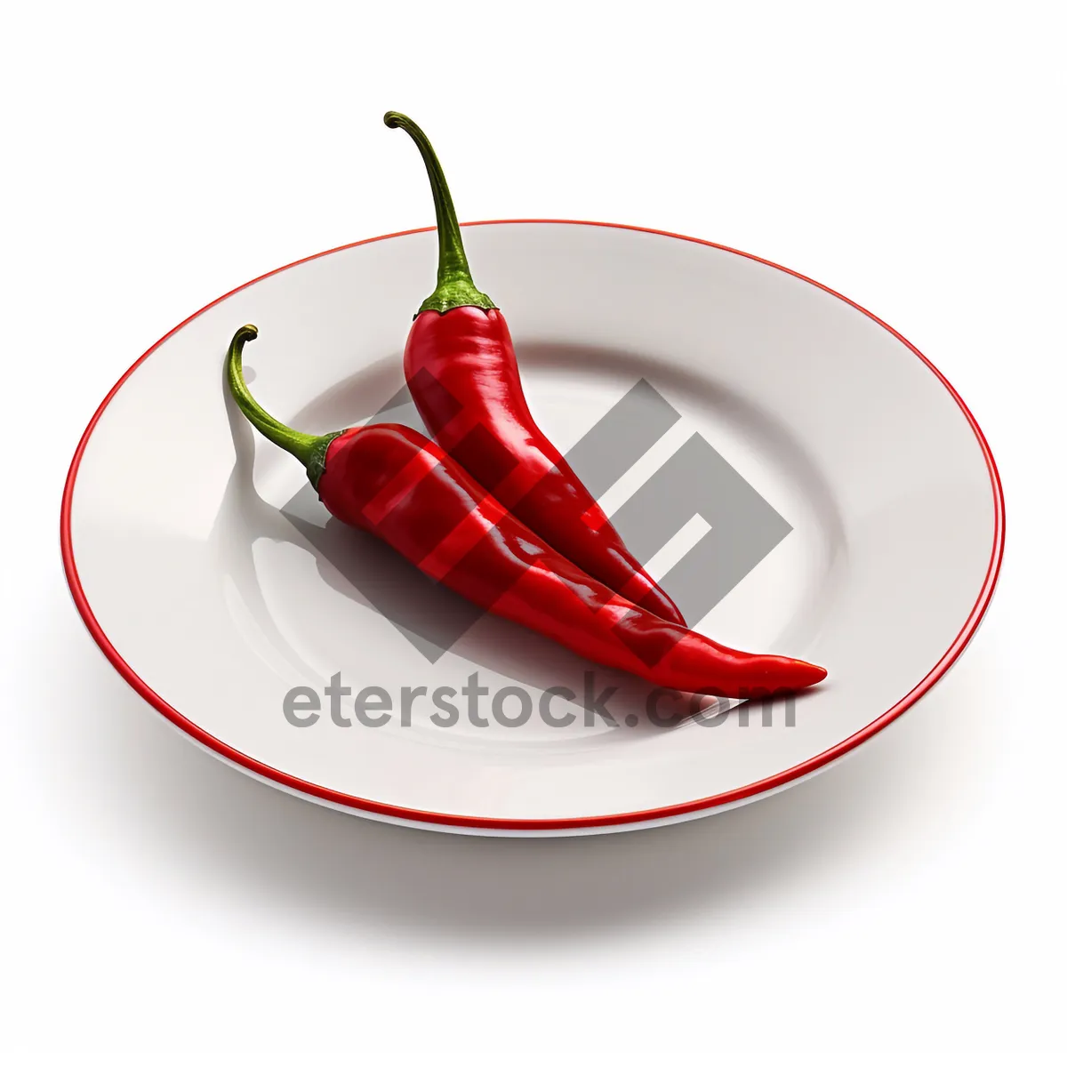 Picture of Colorful Fresh Bell Pepper on Plate