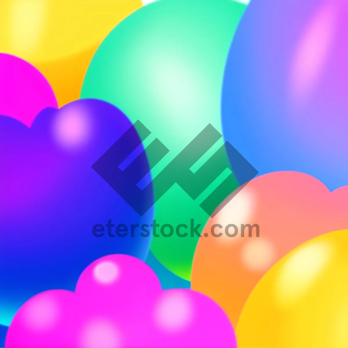 Picture of Colorful Confetti Design: Shiny Paper Elements in Bright Orange and Yellow