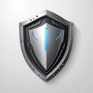 Graphic emblem shield design with shiny gem