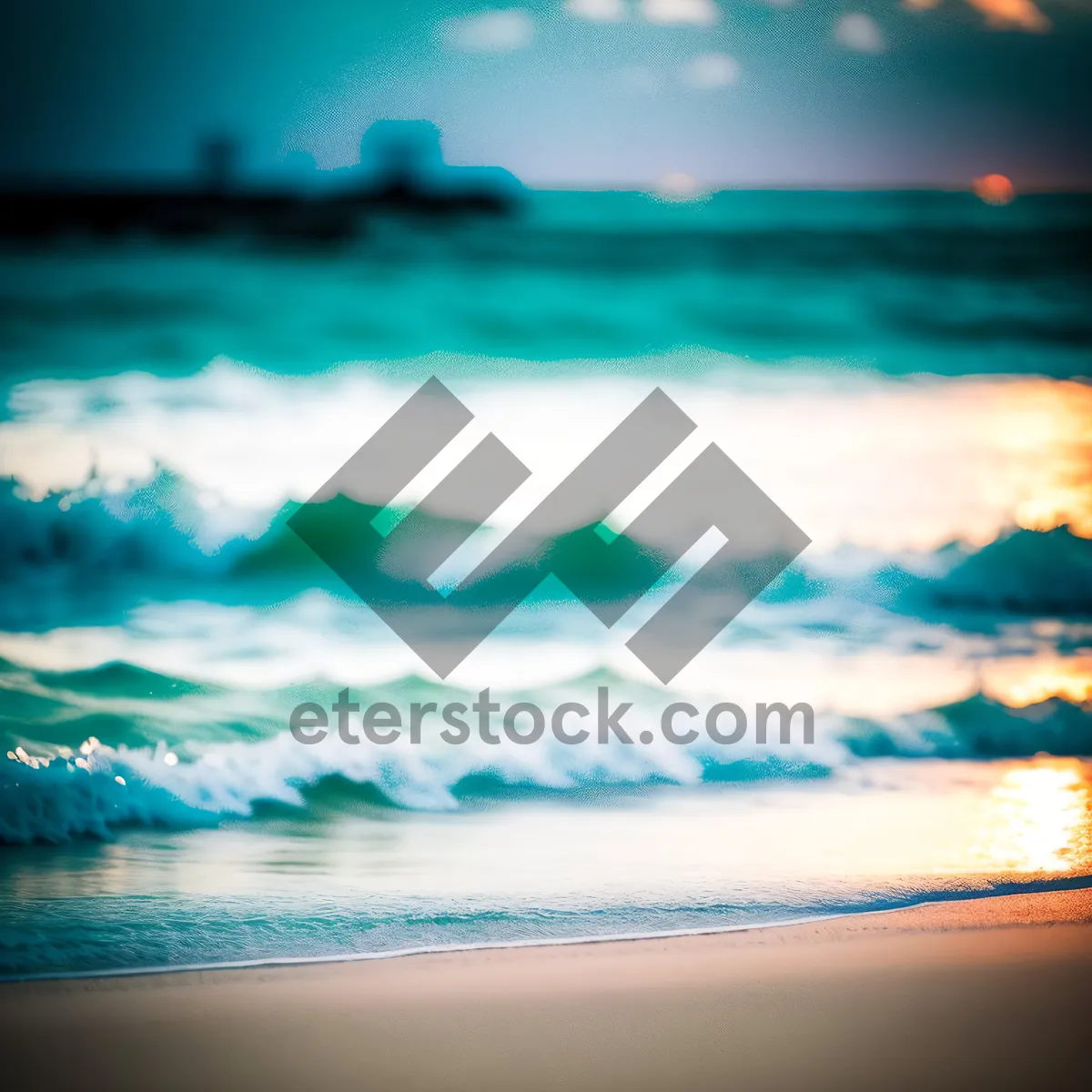 Picture of Serenity at the Horizon: Sunset over a Tropical Coast
