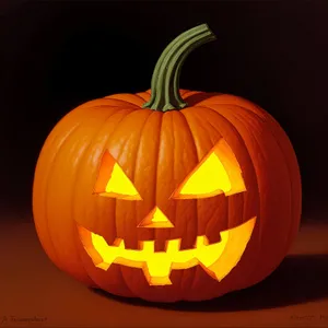 Autumn Harvest: Spooky Pumpkin Jack-o'-lantern Decoration