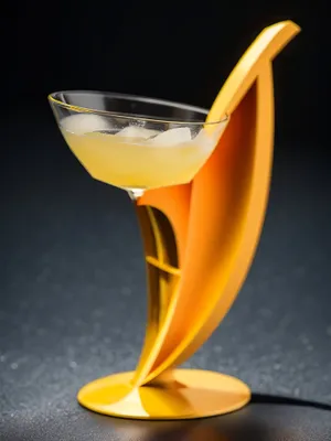 Vibrant Martini Cocktail in Fancy Glasses