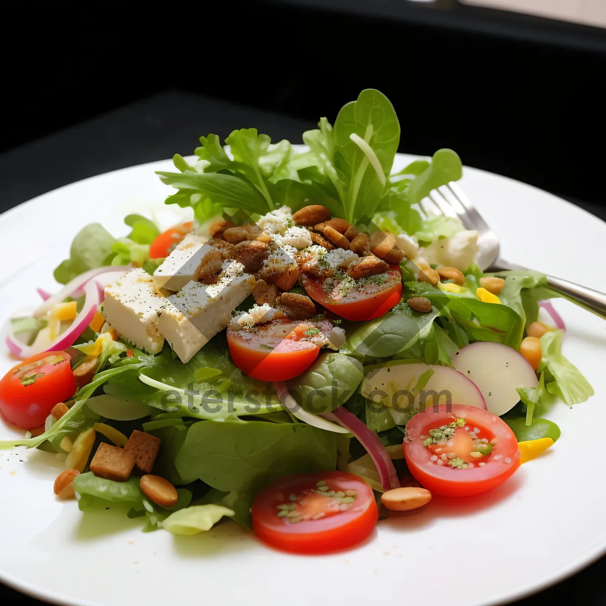 Picture of Fresh and Healthy Gourmet Vegetable Salad with Cheese