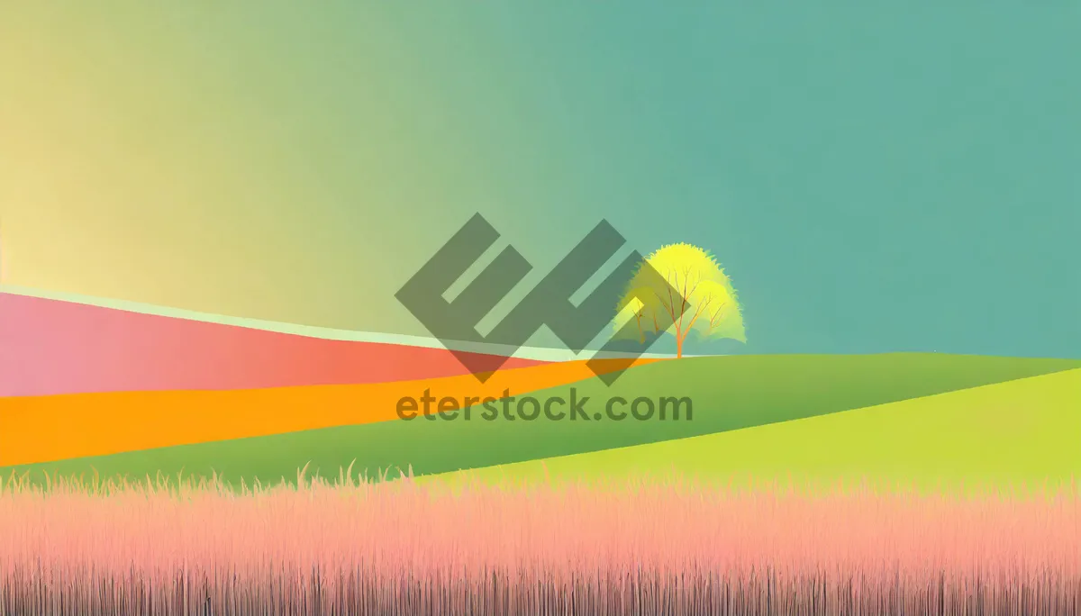 Picture of Sunny Yellow Sky with Hot Air Balloon and Parachute