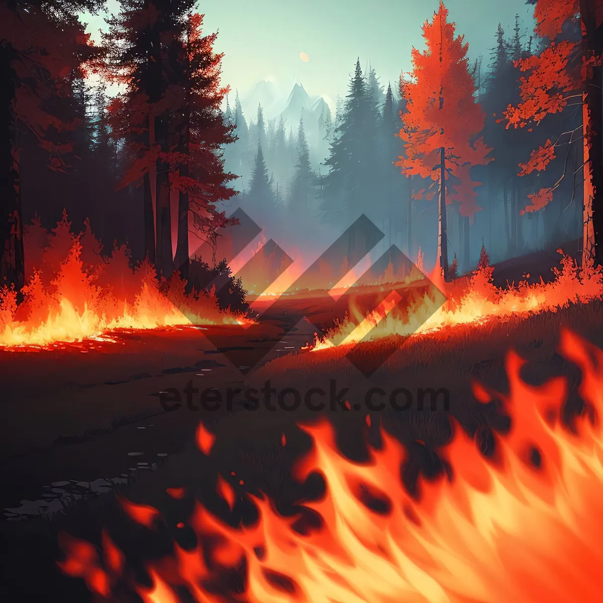 Picture of Blazing Fire: Fiery Heat and Intense Flames