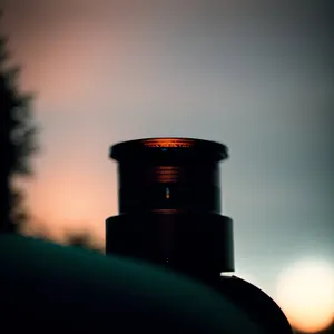 City Tower at Sunset: Urban Silhouette with Skyline