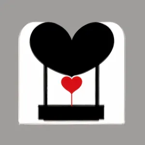 Valentine's Love Symbol: Heart-shaped Thumbtack Icon