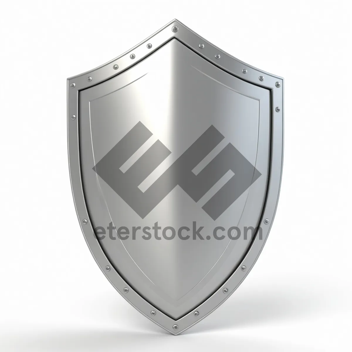 Picture of Shiny metal shield emblem design icon