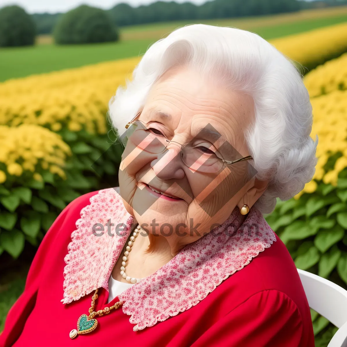 Picture of Happy elderly couple smiling in the park