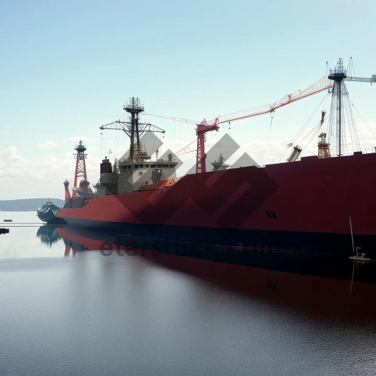 Picture of Industrial Port: Cargo Ship Loading at Harbor