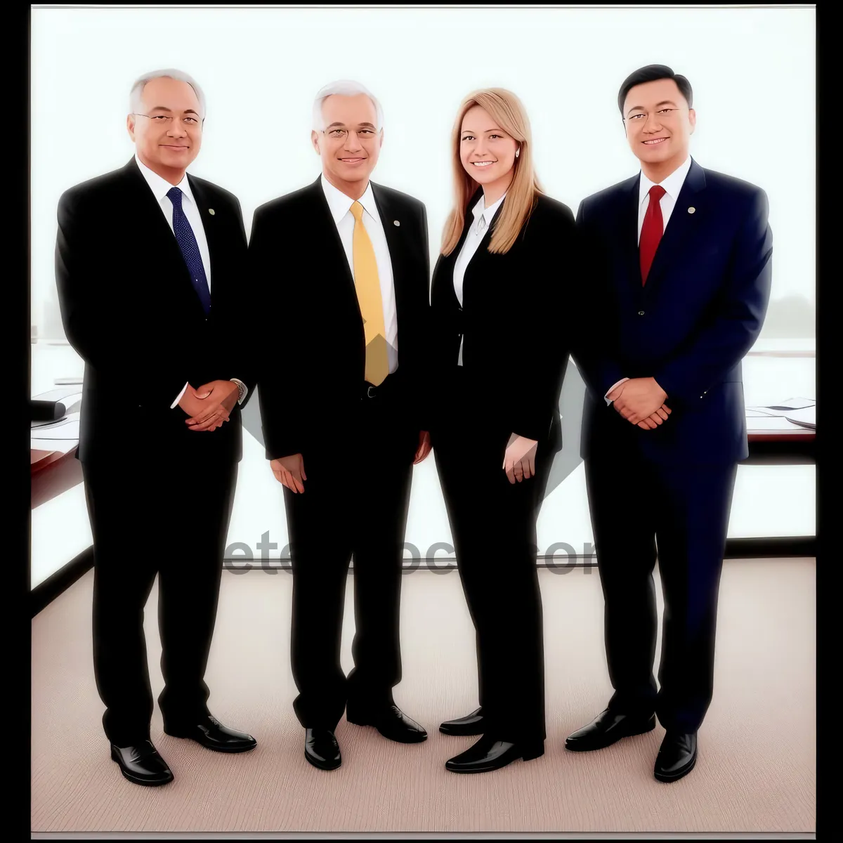 Picture of Successful Businessman Smiling in Office Meeting