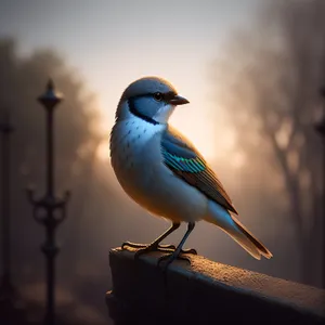 Winged Wonder: Majestic Jay Perched on Branch