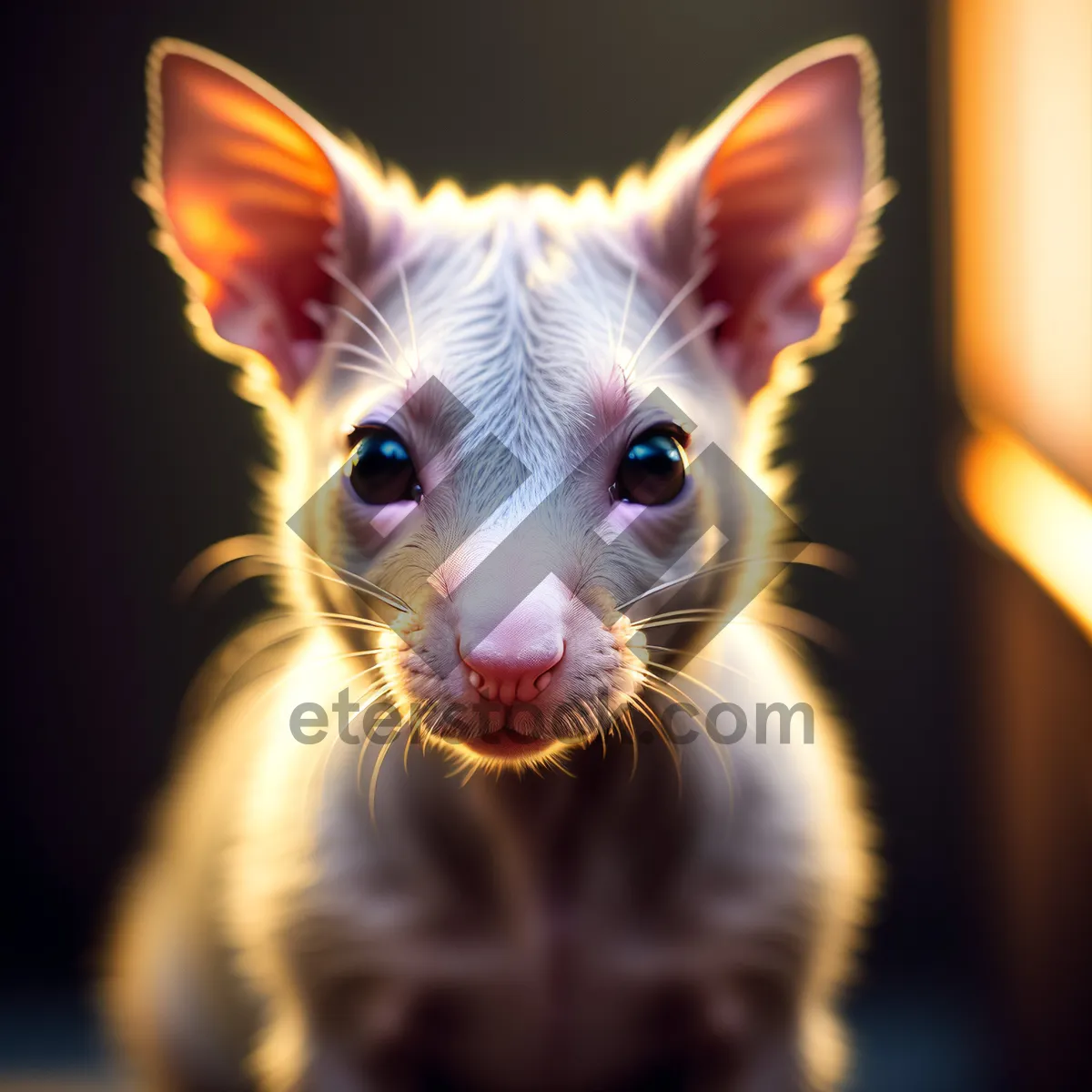 Picture of Adorable Gray Kitten with Cute Whiskers