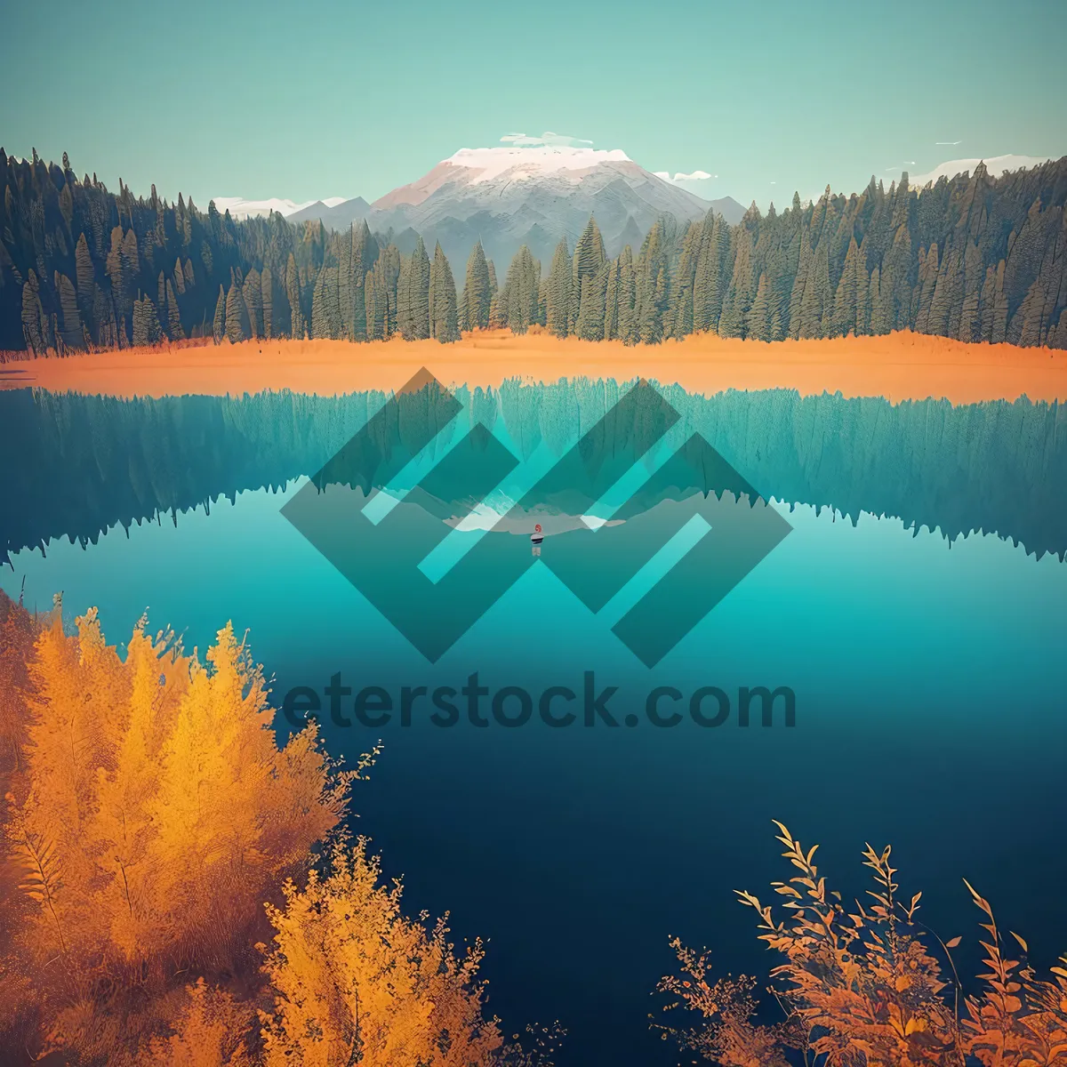 Picture of Serene Mountain Reflection in Winter Wonderland