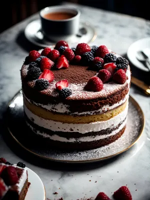 Delicious Berry Cake with Chocolate Drizzle