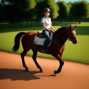 Speedy Stallion in Equestrian Polo Race