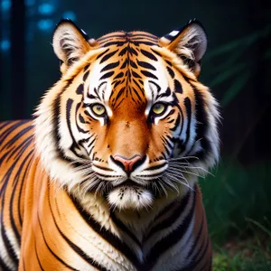 Fierce Tiger Cat in the Wild