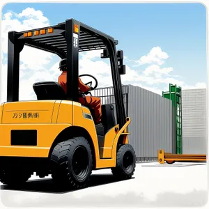 Yellow Heavy Machinery Truck Loading Cargo