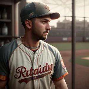 Happy Male Athlete Smiling with Baseball Hat