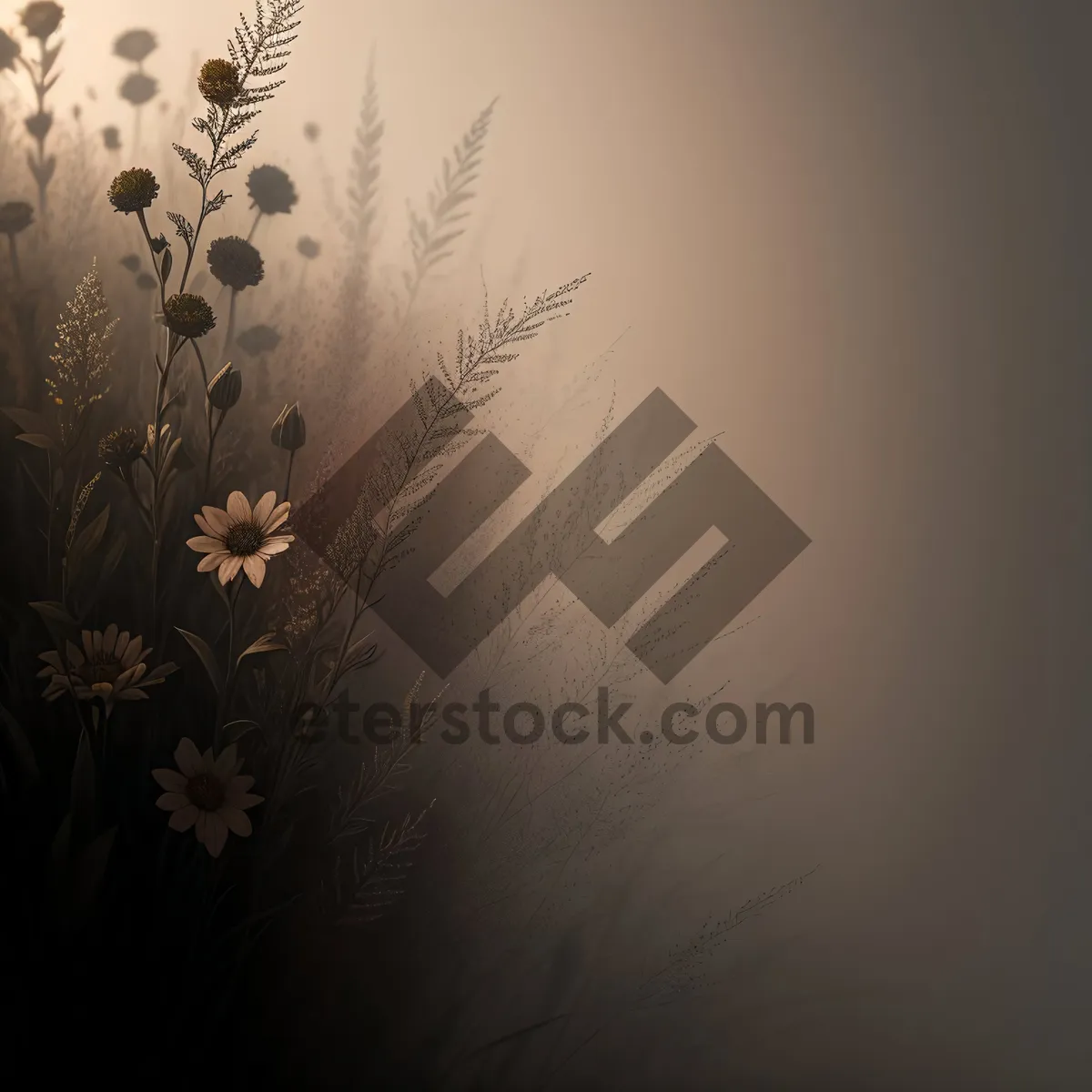 Picture of Snowy Winter Floral Decorative Pattern