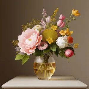 Pink Rose Bouquet in Spring Vase