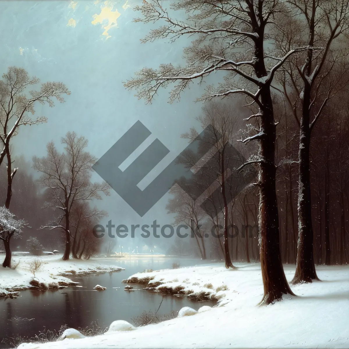 Picture of Winter Wonderland: Serene snowy forest landscape
