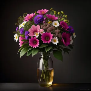 Pretty Pink Flower Bouquet in Vase