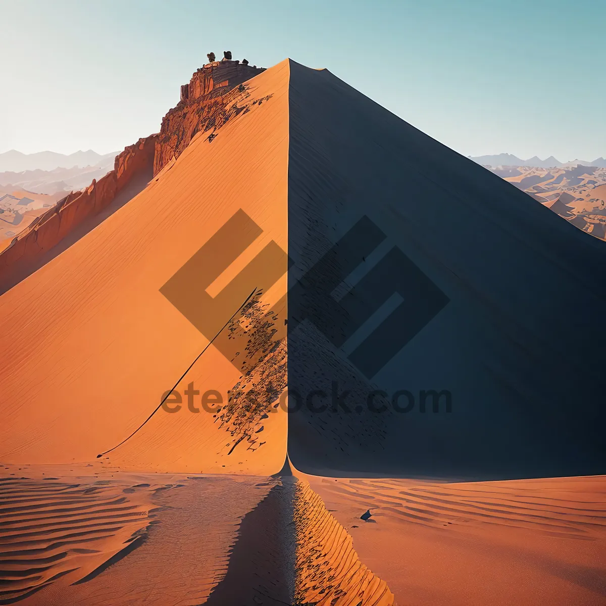 Picture of Golden Sands at Sunset: Majestic Desert Landscape