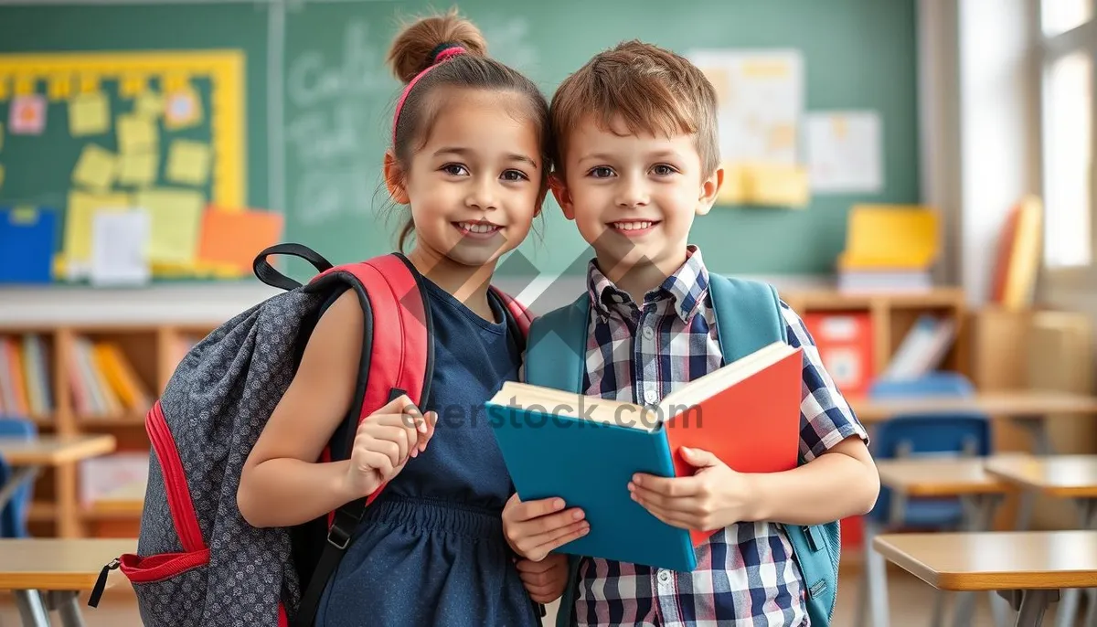 Picture of Happy group of students smiling together in school.