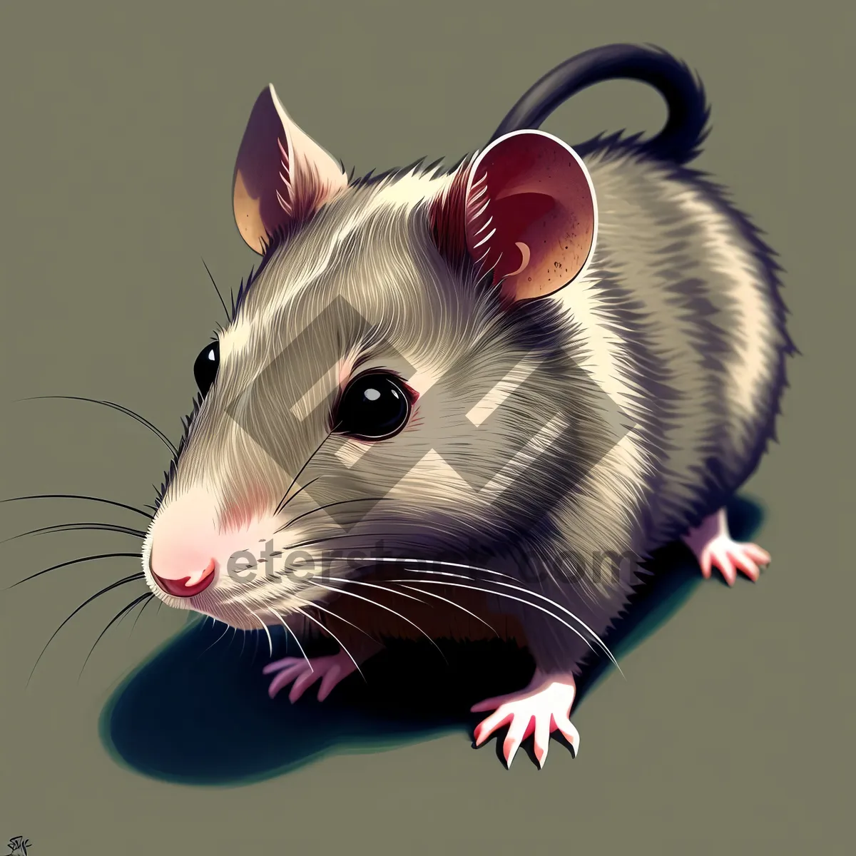 Picture of Cute Furry Rat with Whiskers