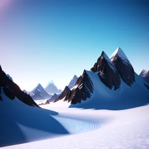 Snowy Alpine Peak: Majestic Winter Landscape in the Alps