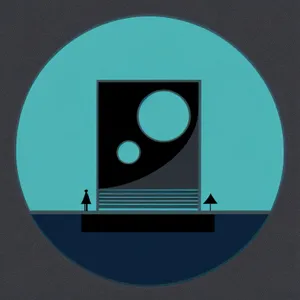 Black Diskette Icon: Circular Button Symbol