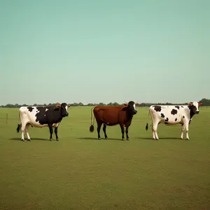 Grazing Cows in Picturesque Rural Landscape