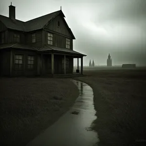 Old Residence under Cloudy Sky