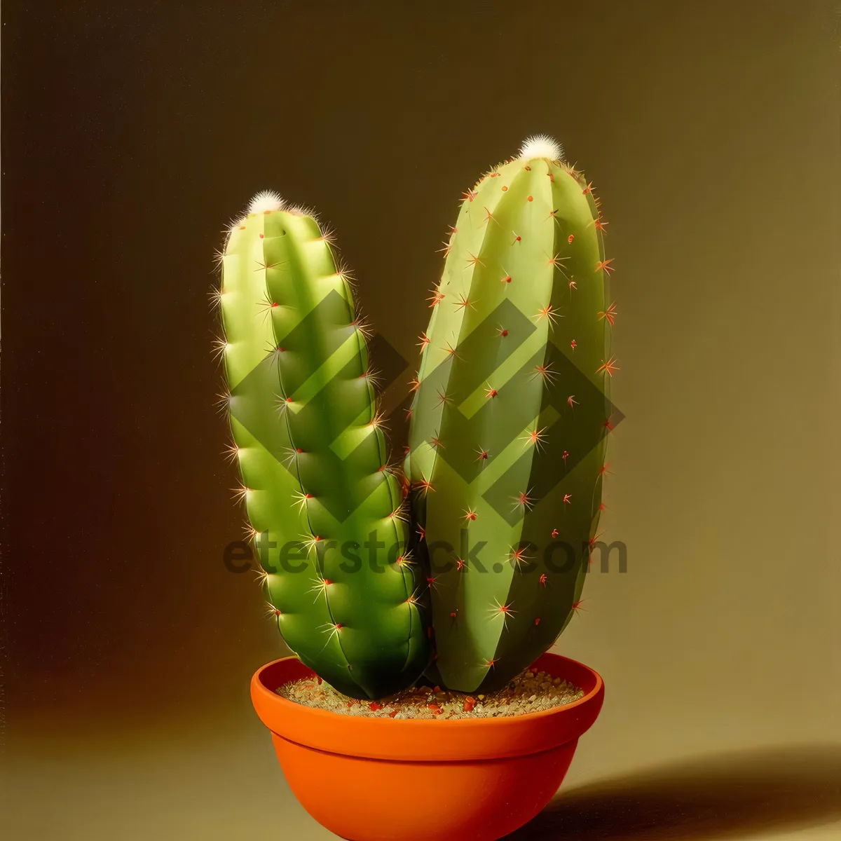 Picture of Fresh Pineapple in Pot with Natural Leaf