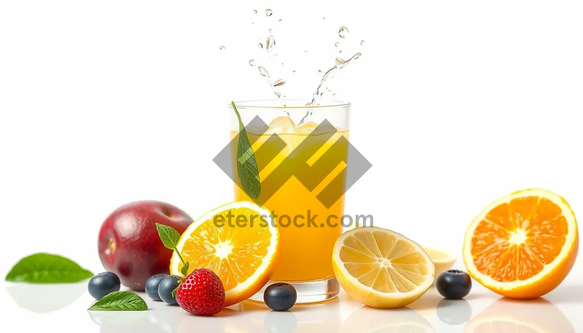 Picture of Fresh Citrus Breakfast Drink in Yellow Glass