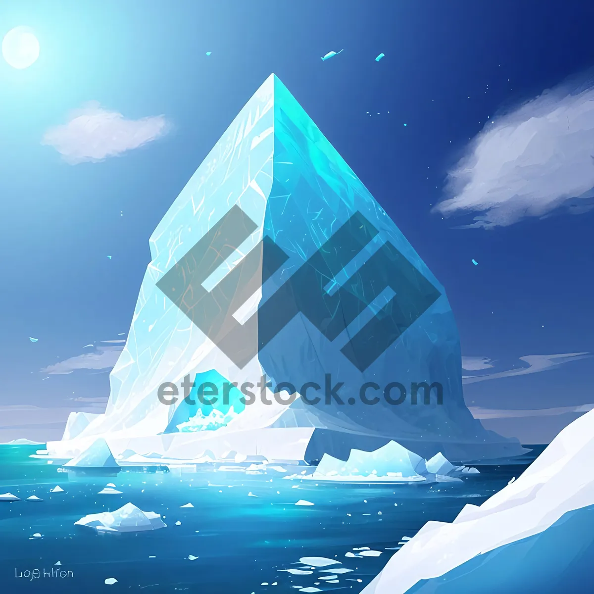 Picture of Serene Winter Wonderland: Majestic Iceberg and Snowy Landscape