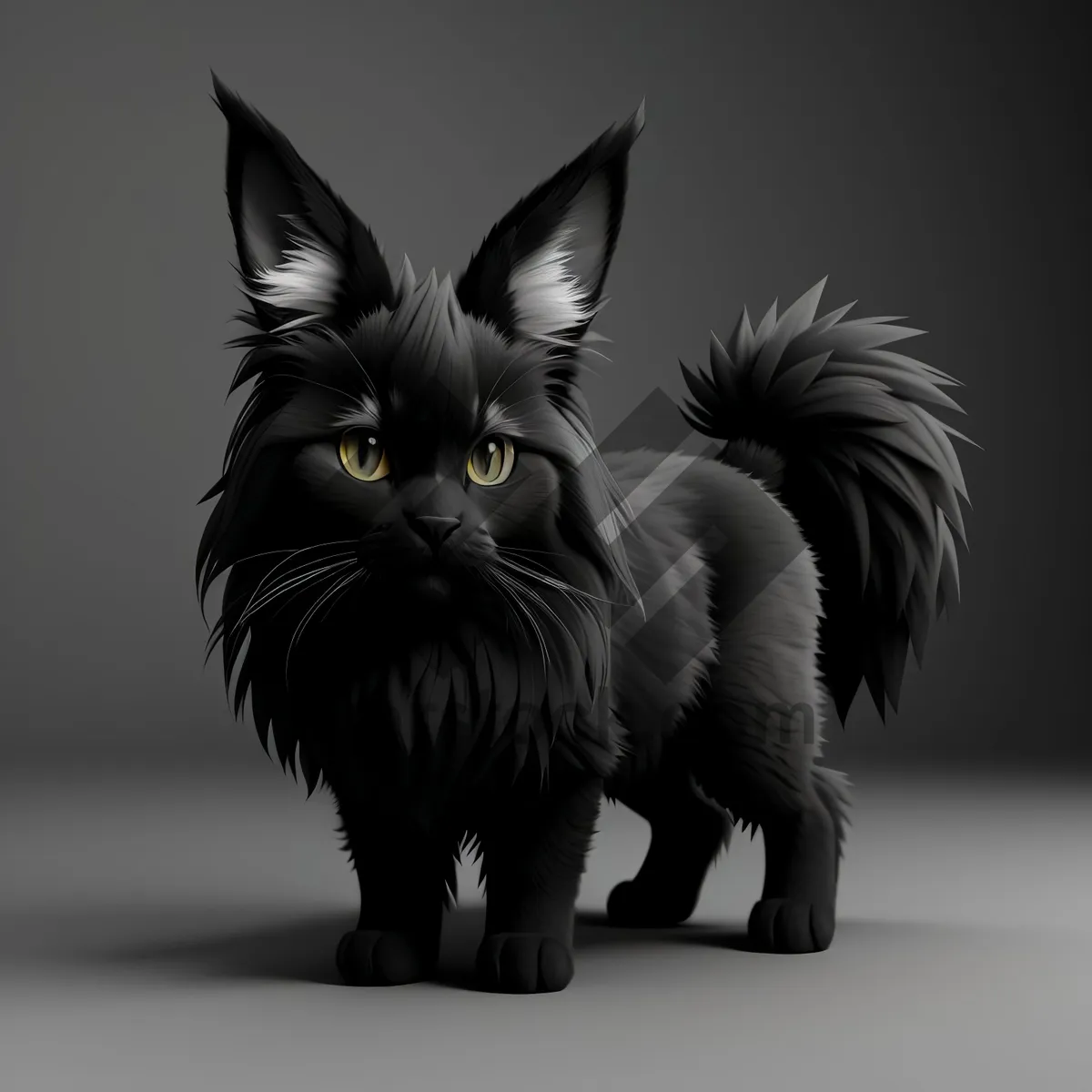 Picture of Fluffy Gray Kitty with Curious Whiskers