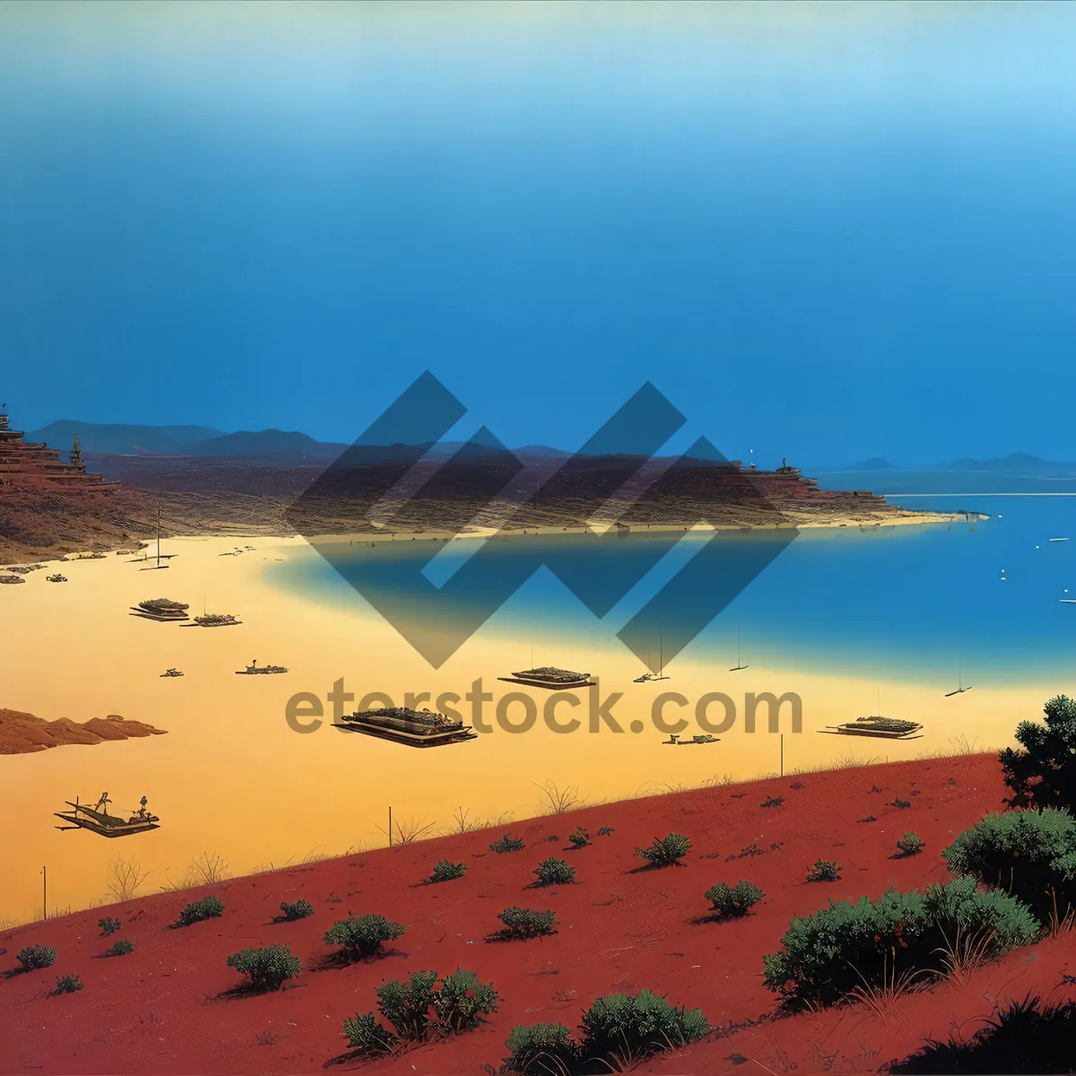 Picture of Sunny Shoreline Bliss: A Tropical Beachscape
