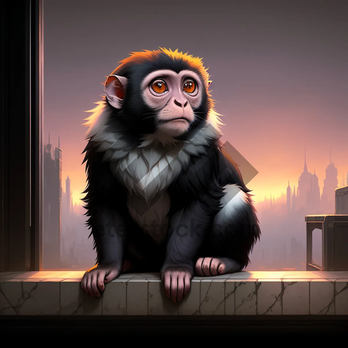 Picture of Billboard Monkey: Celestial Background with Black Screen Signboard