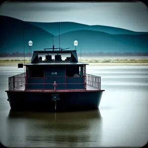 Harbor Tugboat amidst Serene Coastal Waters