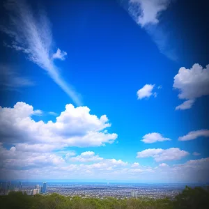 Sunny Sky with Bright Cloudscape