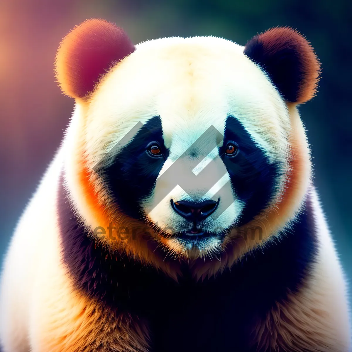 Picture of Cute Giant Panda Bear in Zoo