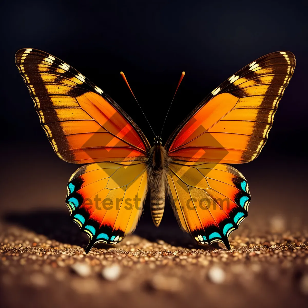 Picture of Vibrant Monarch Butterfly in Flight