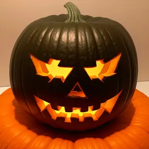 Fearsome Jack-o'-Lantern Illuminates Halloween Night