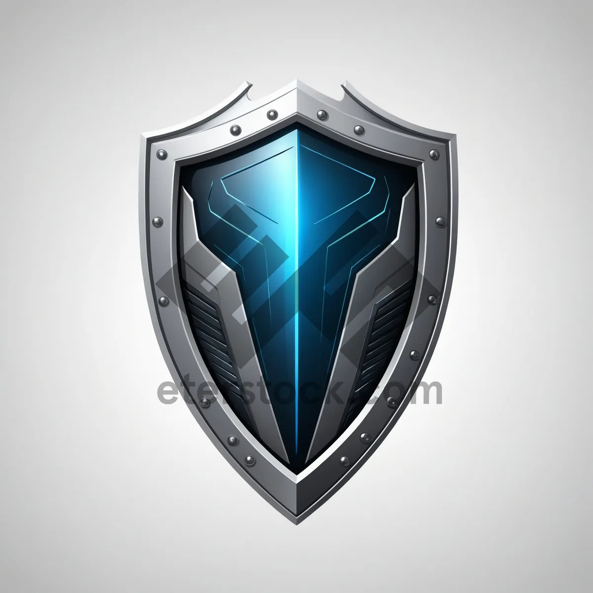 Picture of Shiny heart-shaped shield graphic design icon