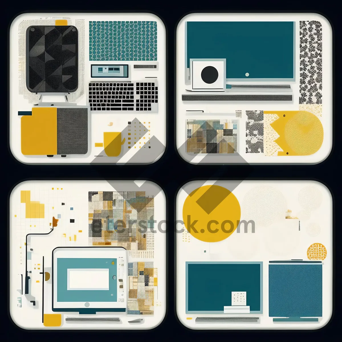 Picture of Technology Icons Set: Office, Device, Web, Computer, Alarm