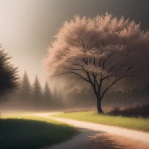 Serene Winter Landscape with Snow-Covered Trees