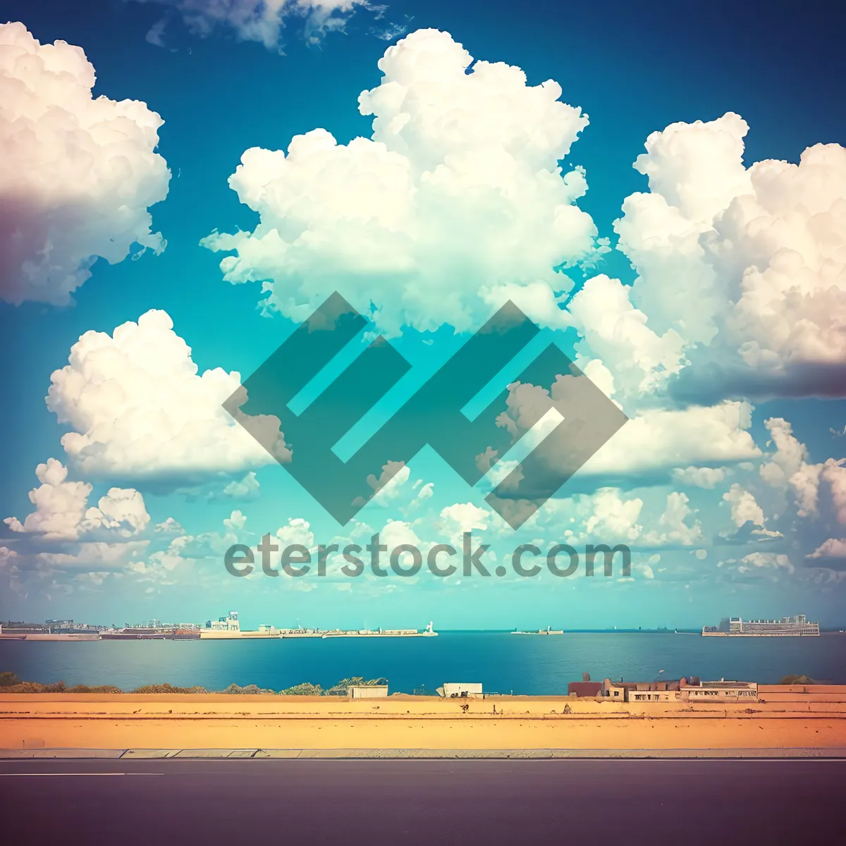 Picture of Vibrant Sky Over Clear Ocean, Summer Scenic